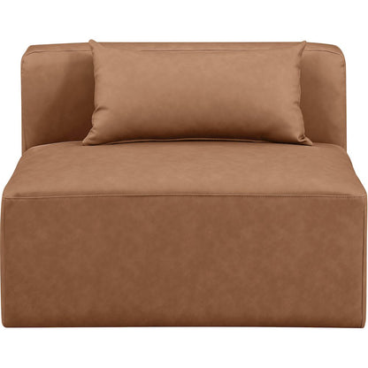 Cube Brown Vegan Leather Armless Chair