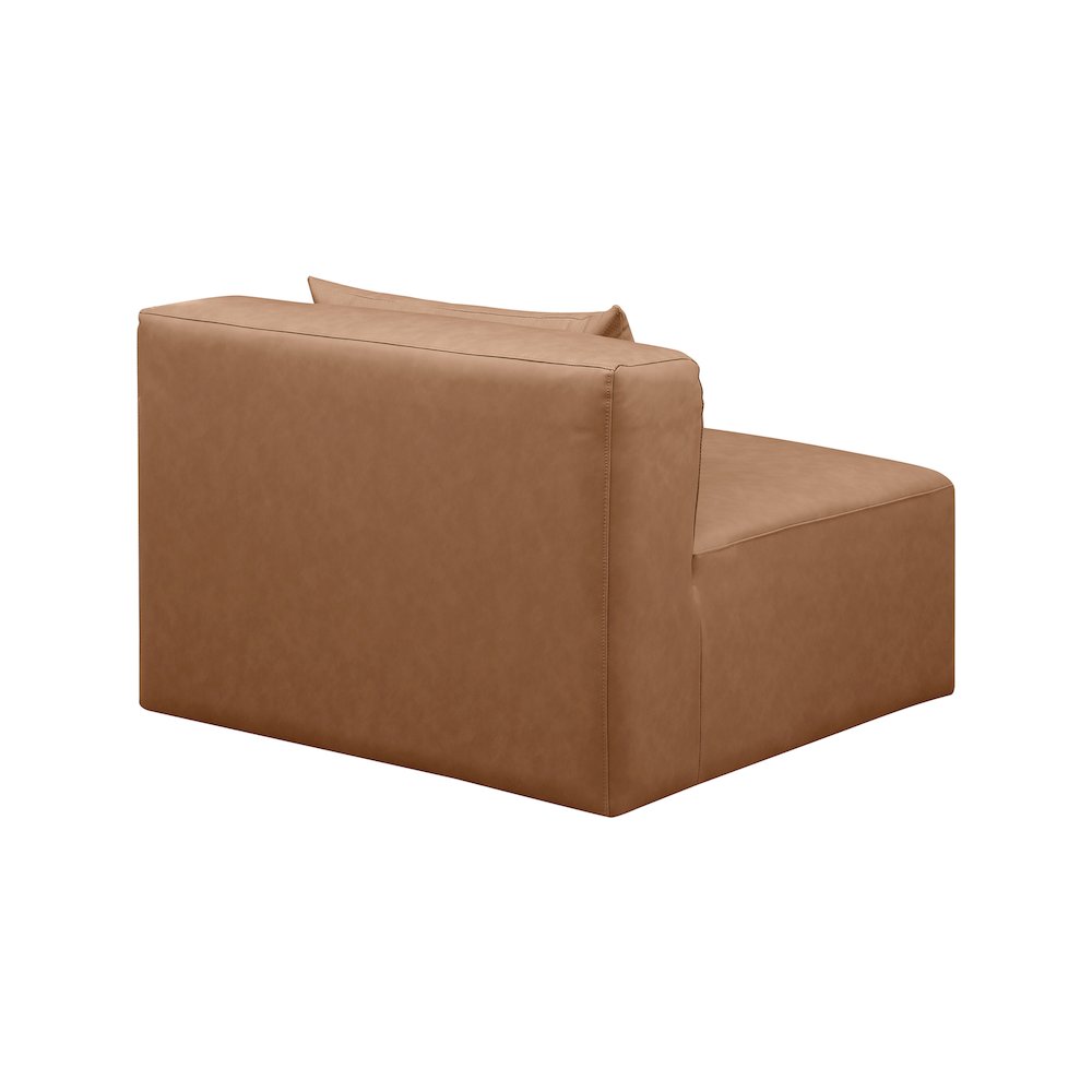 Cube Brown Vegan Leather Armless Chair