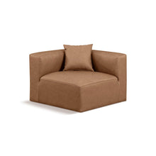 Cube Brown Vegan Leather Corner Chair