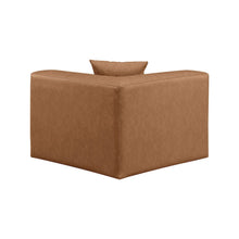 Cube Brown Vegan Leather Corner Chair
