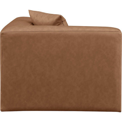 Cube Brown Vegan Leather Corner Chair