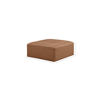 Cube Brown Vegan Leather Ottoman