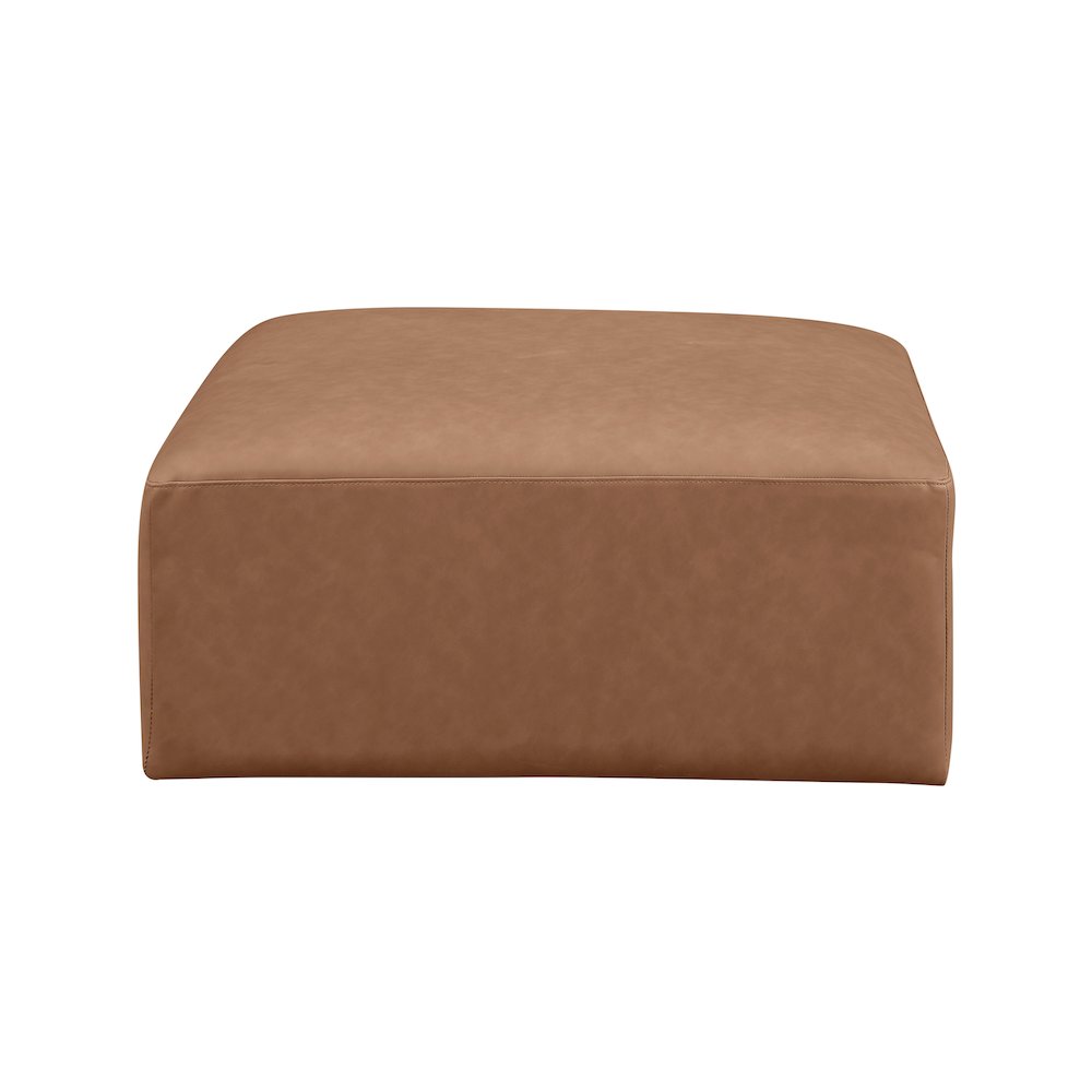 Cube Brown Vegan Leather Ottoman