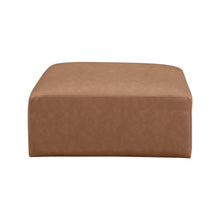 Cube Brown Vegan Leather Ottoman