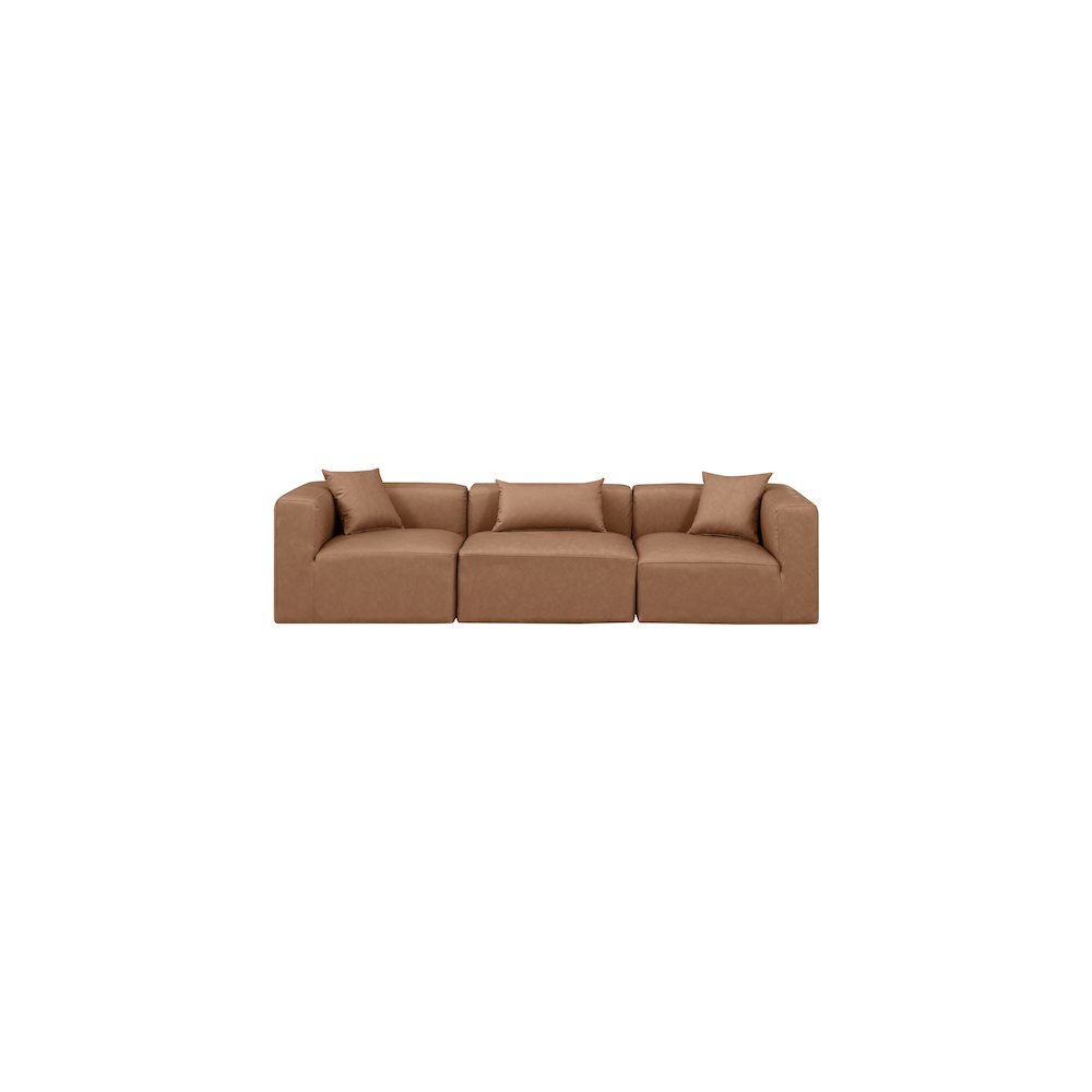 Cube Brown Vegan Leather Modular Sofa