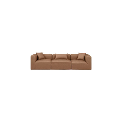 Cube Brown Vegan Leather Modular Sofa