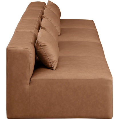 Cube Brown Vegan Leather Modular Sofa