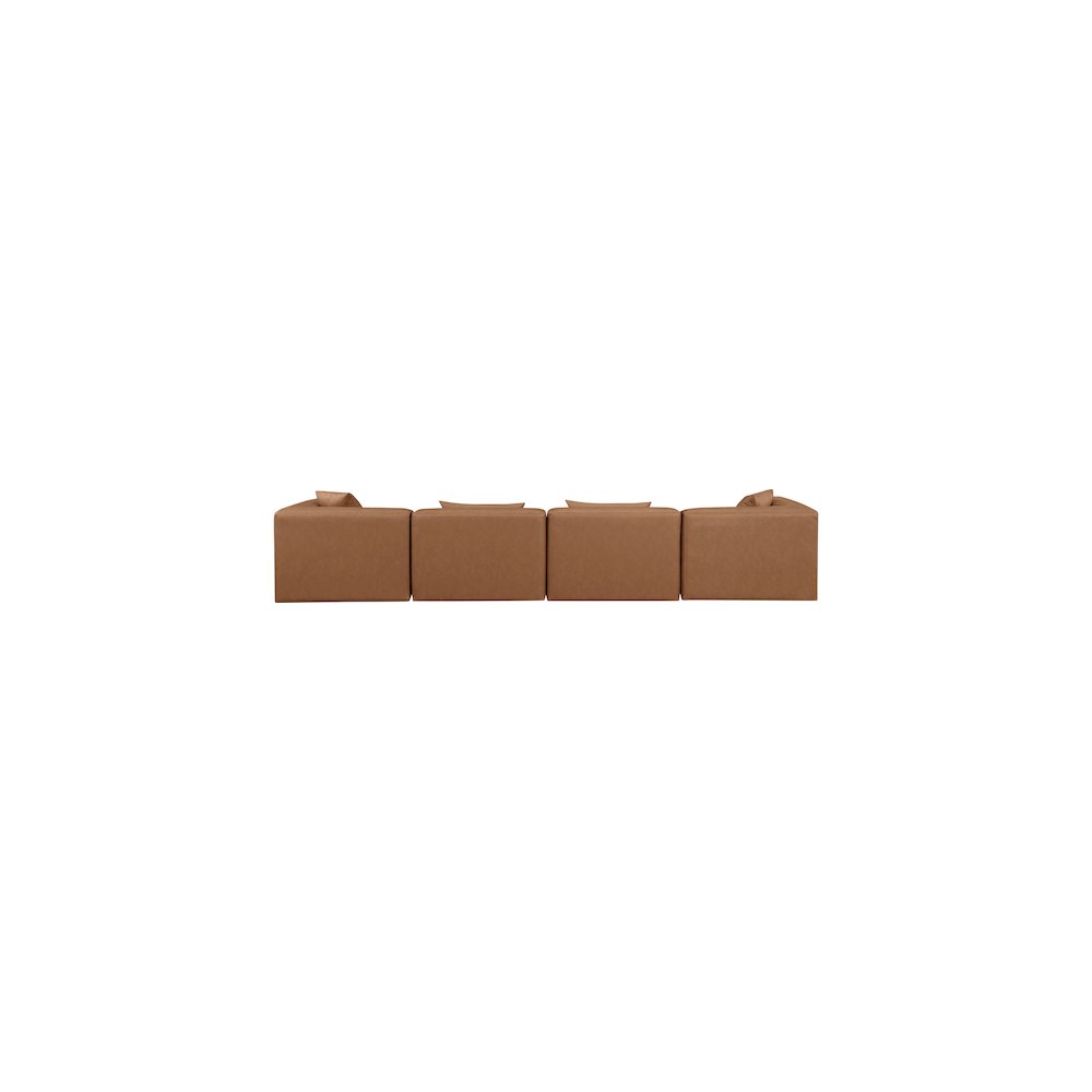 Cube Brown Vegan Leather Modular Sofa
