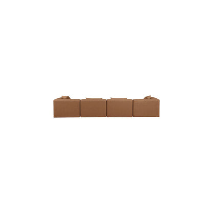 Cube Brown Vegan Leather Modular Sofa
