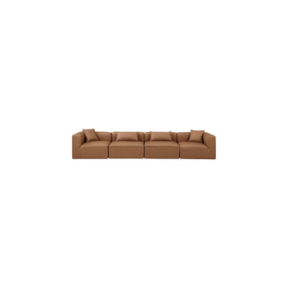 Cube Brown Vegan Leather Modular Sofa