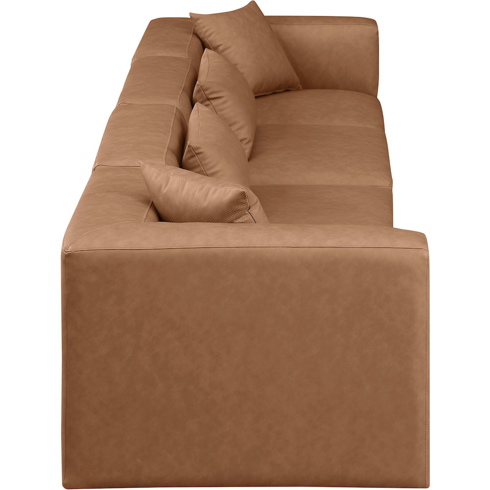 Cube Brown Vegan Leather Modular Sofa