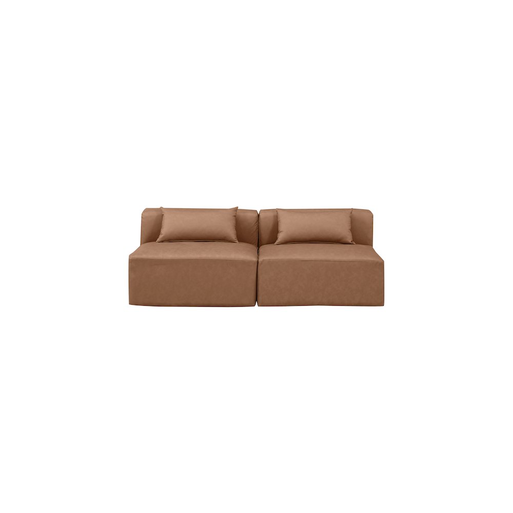 Cube Brown Vegan Leather Modular Sofa