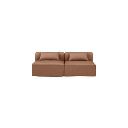 Cube Brown Vegan Leather Modular Sofa