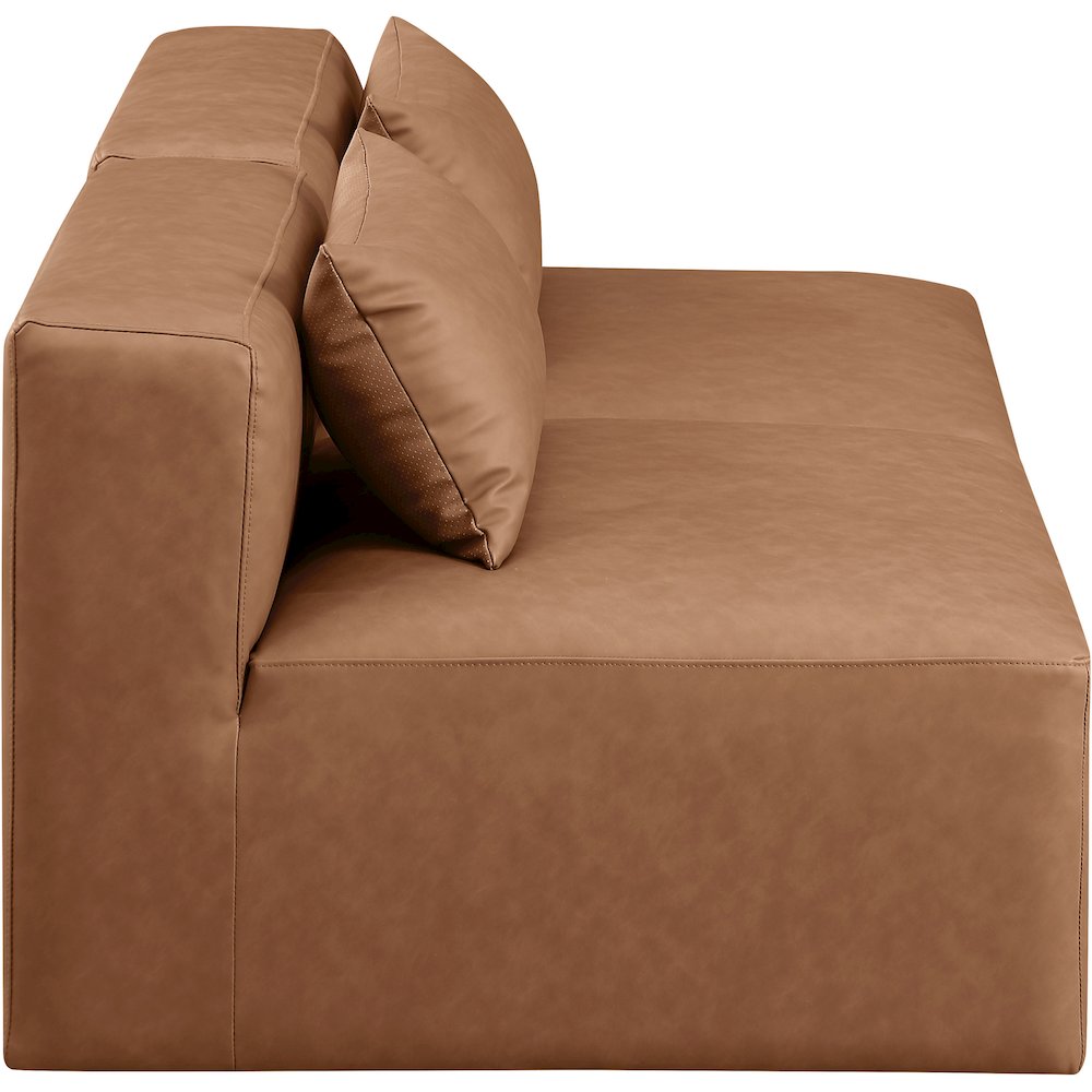 Cube Brown Vegan Leather Modular Sofa