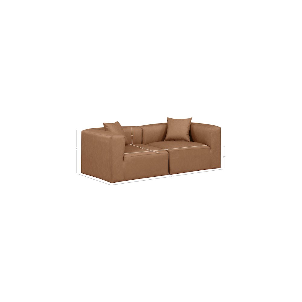 Cube Brown Vegan Leather Modular Sofa