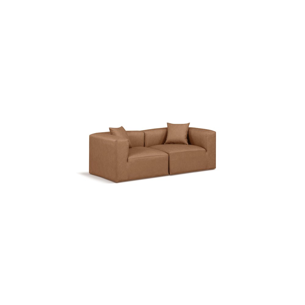 Cube Brown Vegan Leather Modular Sofa