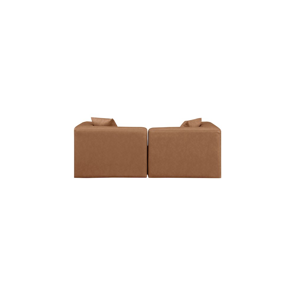 Cube Brown Vegan Leather Modular Sofa