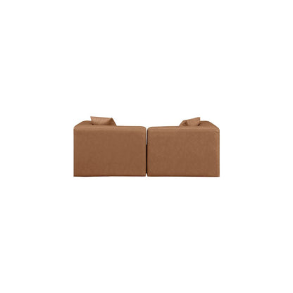 Cube Brown Vegan Leather Modular Sofa