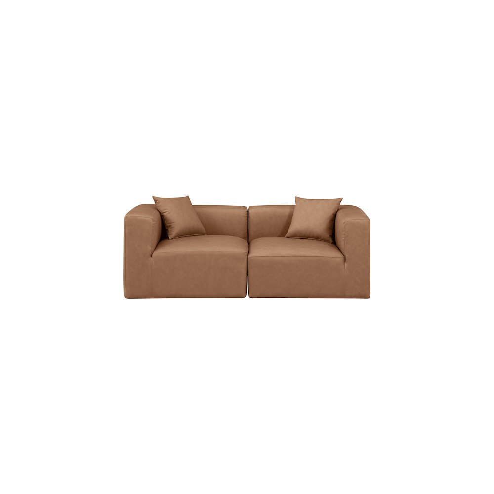 Cube Brown Vegan Leather Modular Sofa
