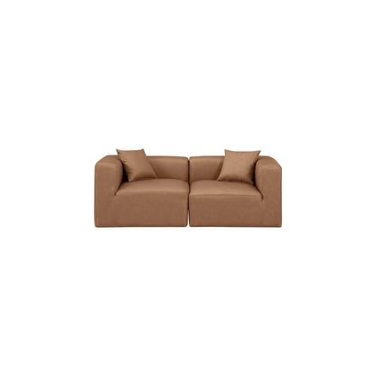 Cube Brown Vegan Leather Modular Sofa