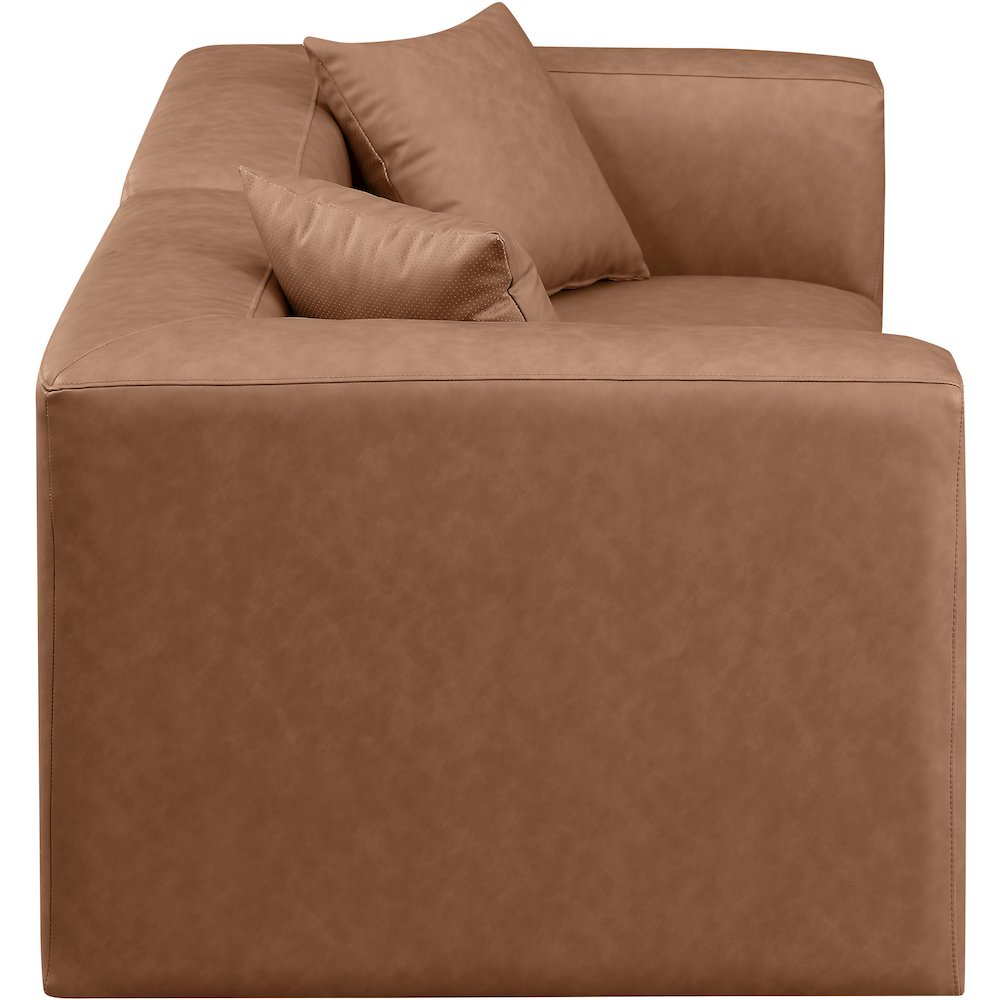 Cube Brown Vegan Leather Modular Sofa