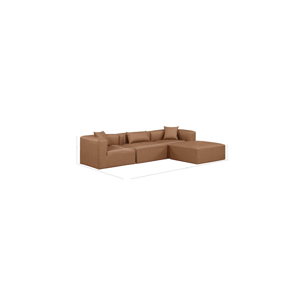 Cube Brown Vegan Leather Modular Sectional