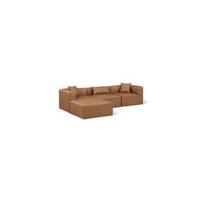 Cube Brown Vegan Leather Modular Sectional