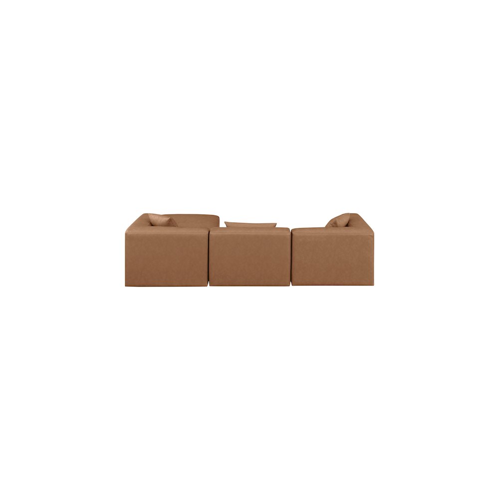 Cube Brown Vegan Leather Modular Sectional