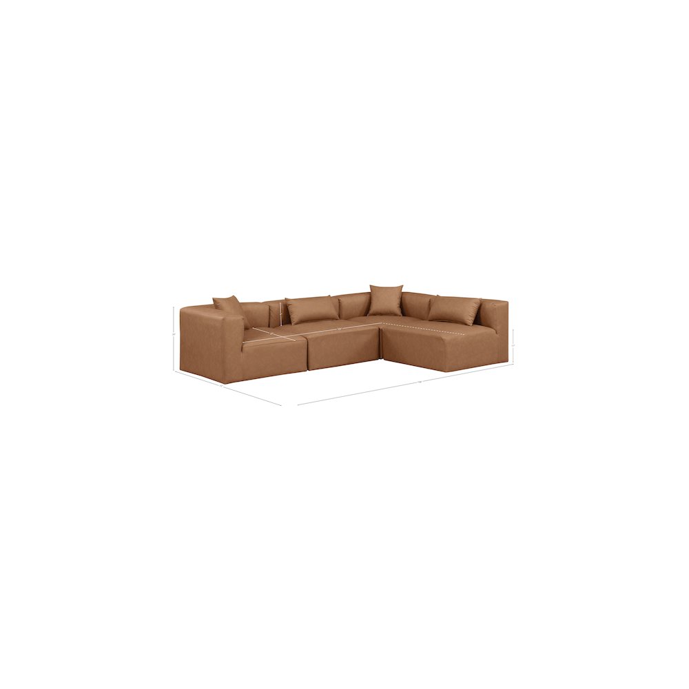 Cube Brown Vegan Leather Modular Sectional