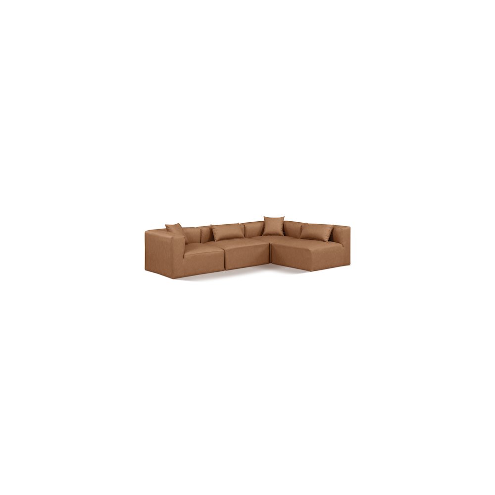Cube Brown Vegan Leather Modular Sectional