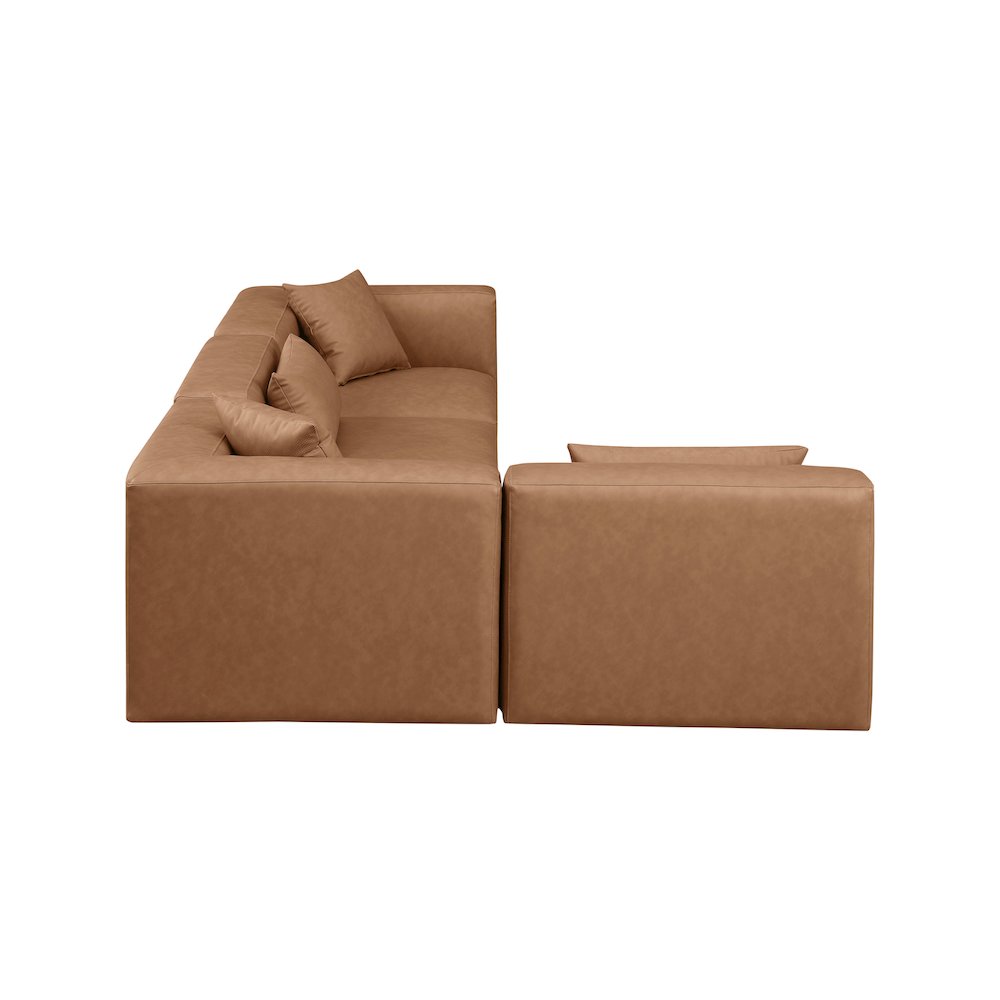 Cube Brown Vegan Leather Modular Sectional