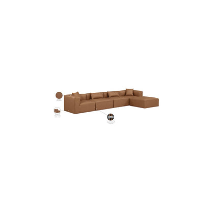 Cube Brown Vegan Leather Modular Sectional