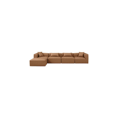 Cube Brown Vegan Leather Modular Sectional