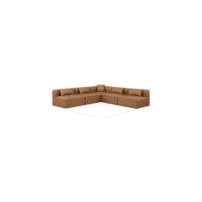 Cube Brown Vegan Leather Modular Sectional