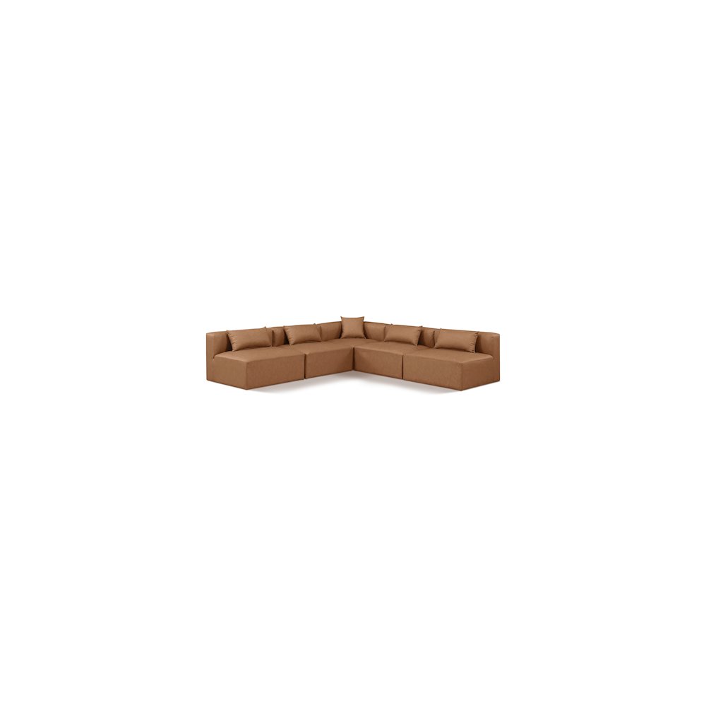 Cube Brown Vegan Leather Modular Sectional