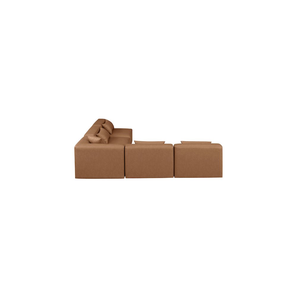 Cube Brown Vegan Leather Modular Sectional