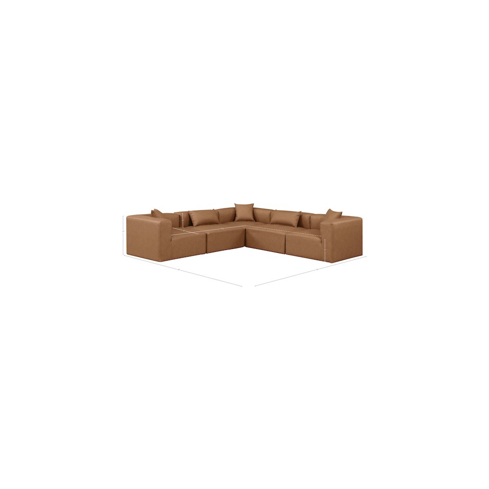 Cube Brown Vegan Leather Modular Sectional