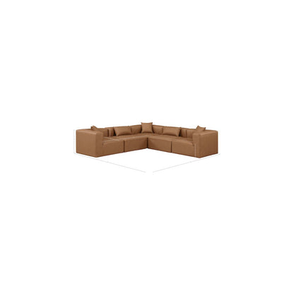 Cube Brown Vegan Leather Modular Sectional