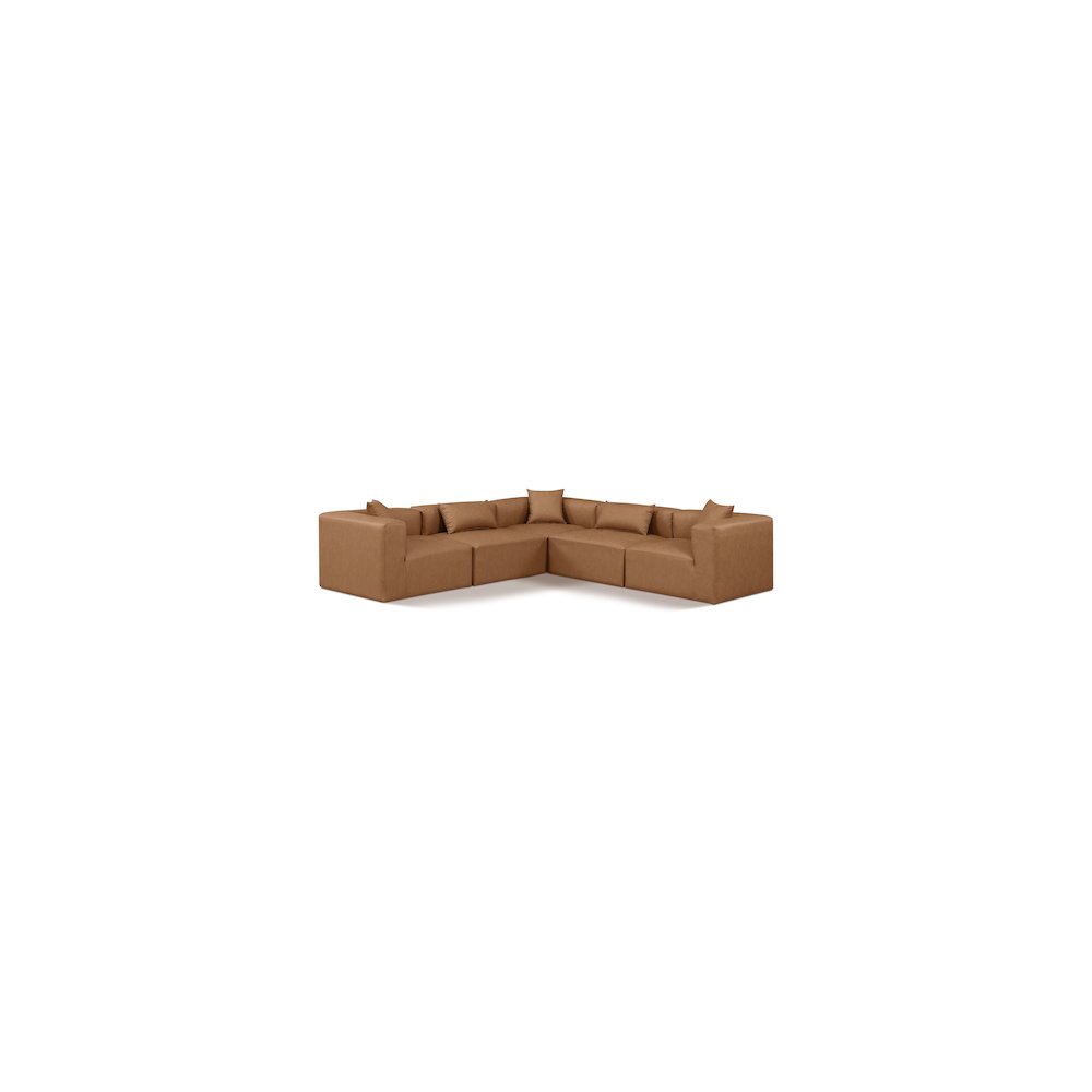 Cube Brown Vegan Leather Modular Sectional