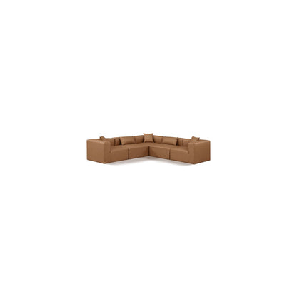 Cube Brown Vegan Leather Modular Sectional