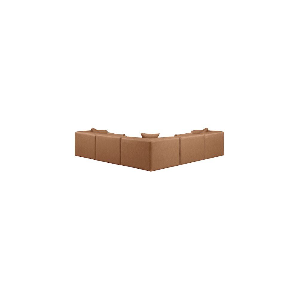 Cube Brown Vegan Leather Modular Sectional