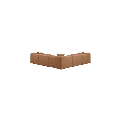 Cube Brown Vegan Leather Modular Sectional