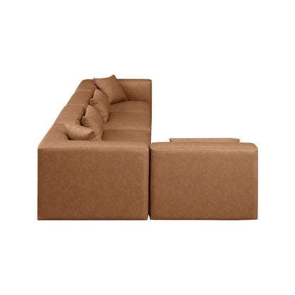Cube Brown Vegan Leather Modular Sectional