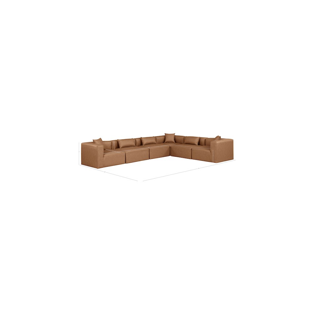 Cube Brown Vegan Leather Modular Sectional