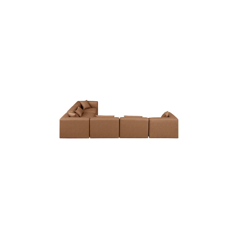 Cube Brown Vegan Leather Modular Sectional