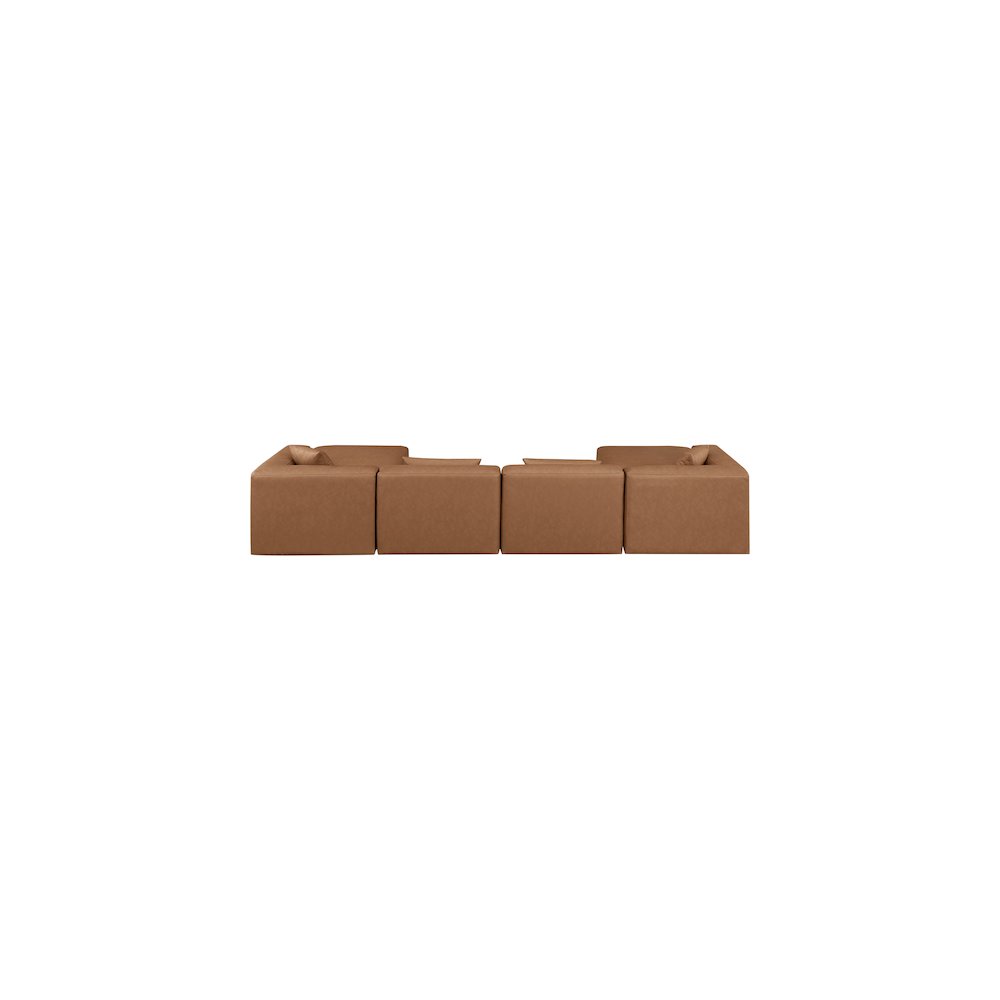 Cube Brown Vegan Leather Modular Sectional