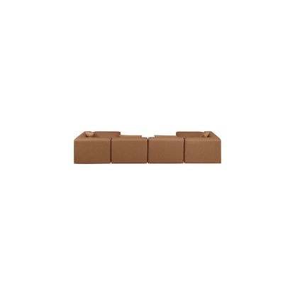 Cube Brown Vegan Leather Modular Sectional
