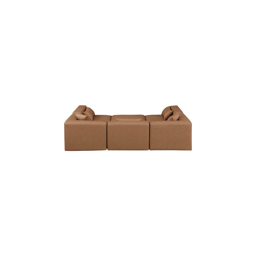 Cube Brown Vegan Leather Modular Sectional
