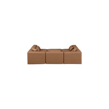 Cube Brown Vegan Leather Modular Sectional