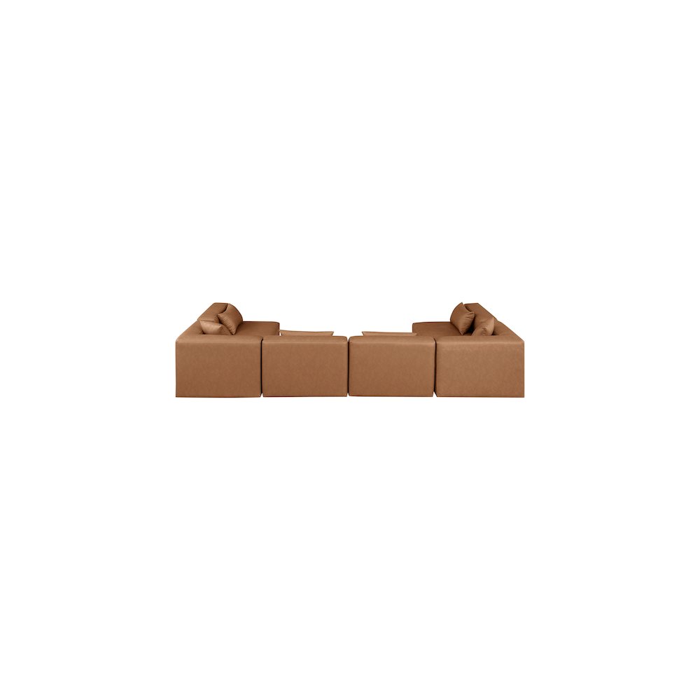 Cube Brown Vegan Leather Modular Sectional